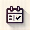 An icon of a checkmark on a calendar.