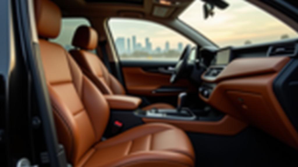 Rengjort læderkabine i en SUV, som ny
