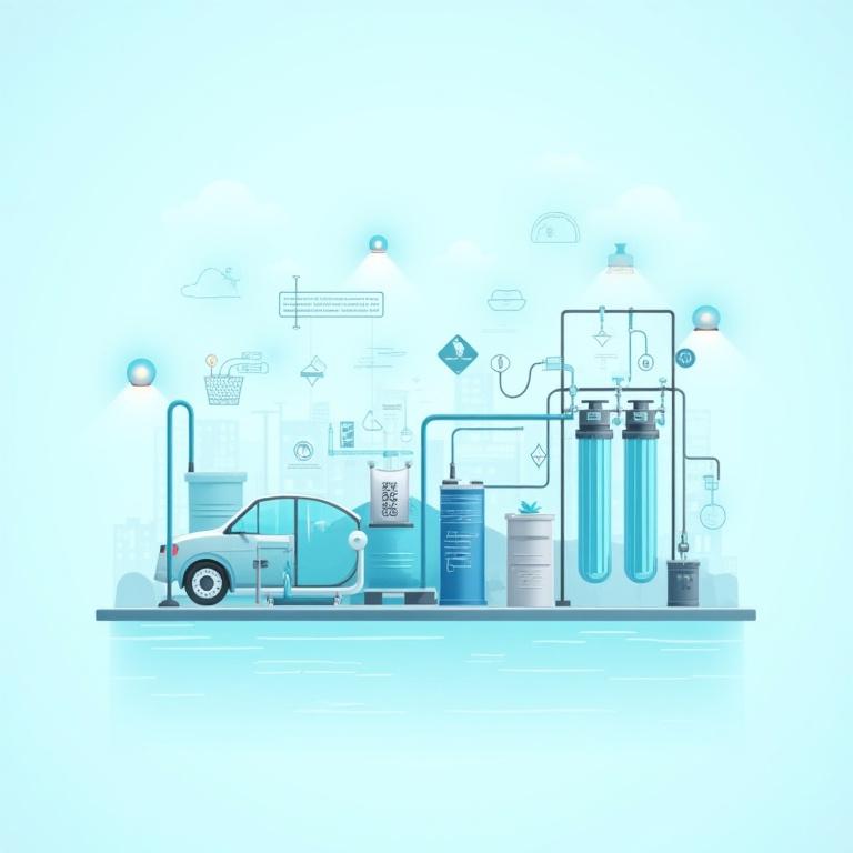 Miljøvenligt vandfiltreringssystem diagram